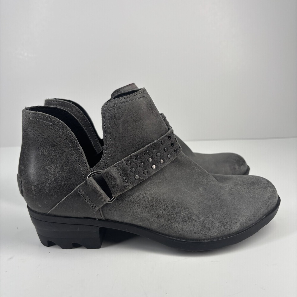 Sorel Lolla II Women's US 7 Quarry Grey Waterproof Leather Studded Ankle Boots - Picture 10 of 16